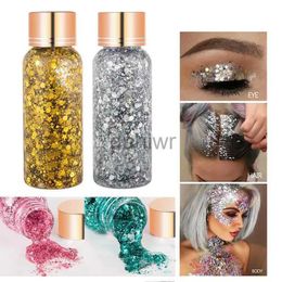 Body Glitter Eye Glitter Nail Hair Body Face Glitter Gel Art Flash Heart Big Bottle Stage Makeup Sequins Cream Festival Liquid Eye Shadow d240503