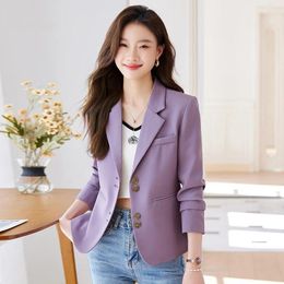 Women's Suits Fashion Spring Women Blazer Long Sleeve Office Ladies Business Work Wear Short Suit Jacket Coat Female Outerwear Casual Tops