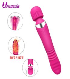 Gspot Heating Dildo Vibrator G Spot Av Wand Sex Toys For Woman Magic Wand Massager Vibrating Dildo Anal Vibrator For Woman Y19075374617