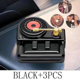 Car Solar Air Freshener Rotating Piano Record Player Ornament Fragrance Dashboard Perfume Diffuser Interior Accessories