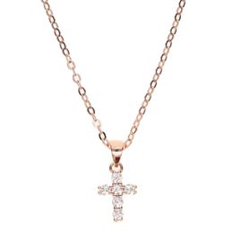 high quality gold filled 925 sterling silver pave tiny cute cross pendant chocker necklace designer necklace for women6071547