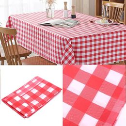 Table Cloth 1Pc Disposable Thickening Red Chequered Tablecloth For Party Weddings Plastic Waterproof Picnic Mat Home Decoration