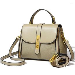 Evening Bags Fashion Trend Sling Boston Designer Handbags For Women Genuine Leather Top Handle Casual Lady Vintage Messenger Shoulder