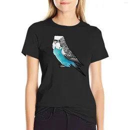 Women's Polos Blue Budgie Parakeet T-shirt Summer Clothes Tops Funny Workout T Shirts For Women