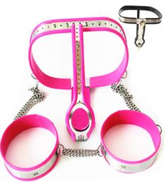 Fe Belts Adjustable Waist T-type Stainless Steel Removable Pants+Thigh Rings Bondage Sex Toys for Women G7-5-46A9180947