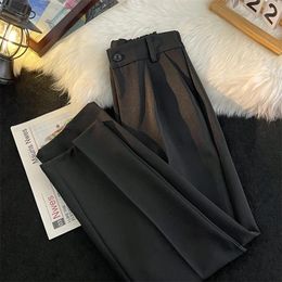 Men's Suits Men Suit Pants Slim Fit Pencil Pant Spring Autumn Cleanfit High Waisted Button Fashion Business Casual Trousers Male A02