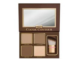 1pcs/ Brand COCOA Contour Highlighters Palette Nude Color Cosmetics Face Concealer Makeup Chocolate Eyeshadow with Contour Buki Brush 6730748