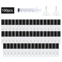 Storage Bottles 100PCS 1.2ML Empty Clear Mini Lip Gloss Tube Refillable With Rubber Inserts For DIY Makeup Containers
