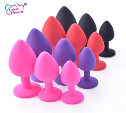 Sweet Dream 3pcsSet Silicone Plug Soft Anal Beads Random Color Crystal Jewelry Adult Sex Toys Butt Plug Sex Products BLM305 S9219561242