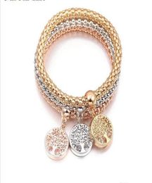 New European and American corn chain crossborder for Shambala bracelet diamonds popcorn threecolor life flower bracelet jewelry9035615