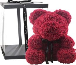 Decorative Flowers Wreaths Rose Bear Flower Bouquet Artificial With Box Handmade Valentine39s Day Gift For Girlfriend Woman W5267027