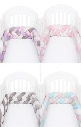 CushionDecorative Pillow 22 Meter Baby Bed Bumper Infant Braid Cot Cradle Cushion Knot Crib Protector Room Decor1094571