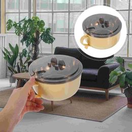 Dinnerware Sets Portable Stainless Steel Instant Noodle Cup Travel Lunchbox Porridge Mug Pp Soup