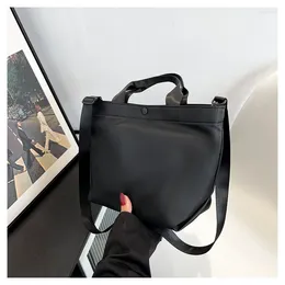 Evening Bags 2024 Vintage Large Capacity Handbag Women's Nylon Cloth Shoulder Bag Korean Simple PU Crossbody Female Purses Tote