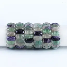 Strand Wholesale Natural Rainbow Fluorite Faceted Beaded Bracelet Gemstone Gift For Her Perfect