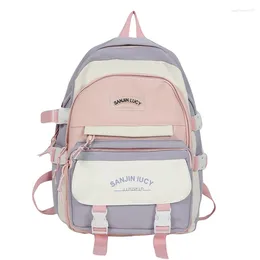 Backpack High School Girls Bags For Teenage Multi Pockets Cartoon Women Cute Waterproof