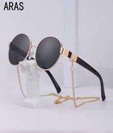 Chain Trendy Retro Sunglasses 2021 Classic Vintage Round Frame Holder Necklace Sun Glasses Luxury Brand Designer Eyewear UV4008470084