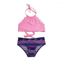 Women's Swimwear Girls Swimsuits 2 Pieces Printing Girl Sling Sexy Swimming Suits 3-14 Years Baby Kids Bathing Beach Wear