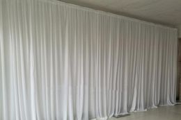 48M Pure White Fabric Backdrop Drapes Curtains Wedding Ceremony Event Party Stage Background For Wedding Decoration7313860
