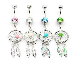D0786A Dream Catcher Belly Navel Button Ring Mix Colors0127408024