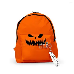 Backpack Happy Halloween Pumpkin 2024 Oxford Waterproof Chian Cartoon Boys Girls Schoolbag Women Men Casual Travel