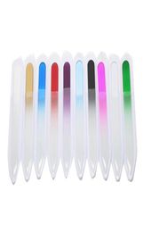 50X 35 9CM Glass Nail Files with plastic sleeve Durable Crystal File Nail Buffer Nail Care Colorful9255170