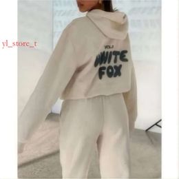 White foxs hoodie tracksuit sets clothing set Women Two piece set Spring Autumn Winter New Hoodie Set Fashionable Sporty Long Sleeved Pullover White foxx Hooded 9412