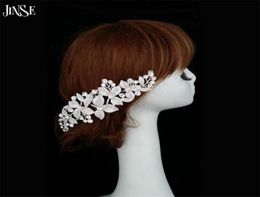 JINSE Fashion Silver rhinestone combs Headpiece wedding bridal tiaras and crown Jewellery for Hairbands hair accessories CR0774577839