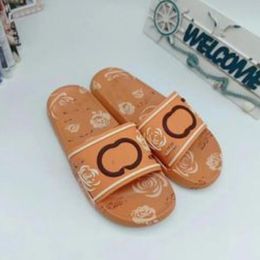 Designer Slippers Sandals Women Shoes Luxury Slide Flats Thick Bottom Flip Flops Embroidered Printed Rubber Leather Shoes