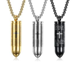 Creative new men039s trend Jewellery European and American stainless steel scripture pendant bullet Bible necklace Men03978249313674708