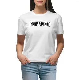 Women's Polos Get Jacked T-shirt Anime Clothes Summer Top White T-shirts For Women