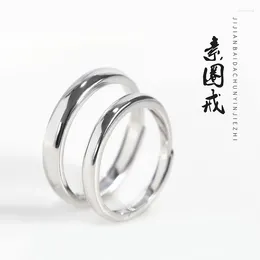 Cluster Rings Personalized INS Korean-style S925 Sterling Silver Couple Simple And Unique Engravable Minimalist Jewelry