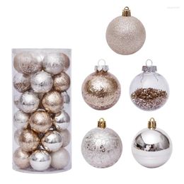 Party Decoration 30pcs 6cm Christmas Balls Golden Transparent Hanging Xmas Tree Ornaments Wedding Home Decor Drop