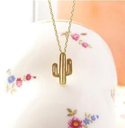 Whole Fashion Choker Necklace Minimalist Desert Prickly Pear Cactus Plant Pendant Necklace for women Party Gift3288773
