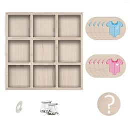 Party Decoration Board Game Rustic Simple Interesting Wooden Baby Gender Reveal Supplies Odourless He She Durable Tic Tac Toe Tear Resistant