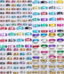 1000pcs 10style Jewelry Mix Fashion Aluminum Rings Bulks Multicolor Band Rings Finger Rings Jewelry1715889