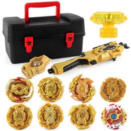 4D Beyblades Rotating Top Burst Arena Toy Set Gold Beylade with Launcher and Storage Box Bayblade Bable Drain Fafnir Phoenix Q240430