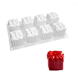 Baking Tools 8-cavity Gift Box Silicone Mould Cake Tool For Making Chocolate Candy DropShip