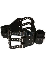 Bondage NEW Female Leather Arm Waist Thigh Wrist binder Restraint body harness Bind Lock R564334840