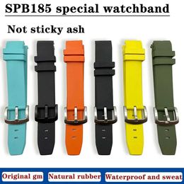 Watch Bands Jinggong SPB185/SPB187J1 Special Natural Rubber High end Waterproof Belt Non stick Hair Grey Q240430