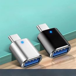 2023 New LED USB 3.0 To Type C Adapter OTG USB-A ToUSB Type-C Female Connector For Smart Phone Adapters
