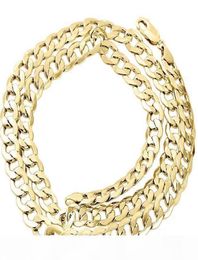 Mens Real 10K Yellow Gold Hollow Cuban Curb Link Chain Necklace 8mm 24 Inch9597594