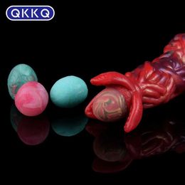 Other Health Beauty Items QKKQ Fantasy Ovipositors Silicone Anal Plug Men and Women Monster Spray False Penis Butt Masturbation Adult Q240430