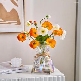 Vases Abstract Glass Vase Home Decor Flower Transparent Plant Pots Decorative Living Room Decoration Terrarium Modern