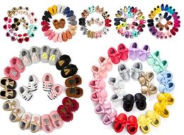 12 pairslotmix styles and sizes Whole Baby Moccasins Baby Moccs Prewalker Shoes Soft Sole Toddler Moccasins5824503