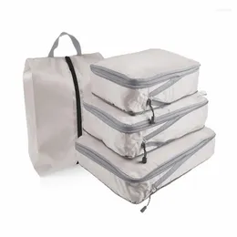 Storage Bags 4pcs Travel Bag With Shoes Underwear Bra Socks Finishing Packing Luggage Clothing Organizer Compression 2024