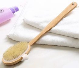 100 Natural Boar Bristle Detachable Long Handle Wooden Dry Bath Body Back Brush Exfoliating Bath Brush WB28938653096