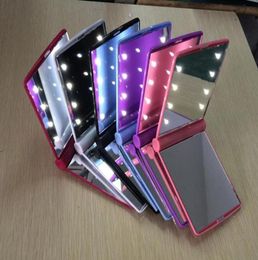 Makeup Mirror LED Light Mirror Desktop Portable Compact 8 LED lights Lighted Travel Make up Mirror2215858