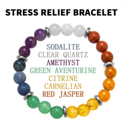 Strand 6 Styles Stress Relief Bracelet: Amethyst Black Tourmaline Clear Quartz Hematite Lepidolite Rose