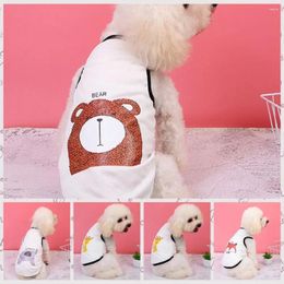 Dog Apparel Animal Pattern Thin Tank Top Pet Sleeveless Shirt Polyester Cartoon Cat T Breathable Puppy Vest Summer